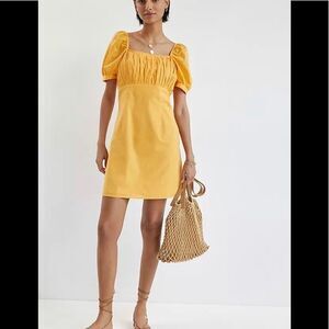 Anthropologie I Gathered Puff-Sleeve Mini Dress